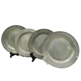 4pc Early 18th C. English Pewter Plates