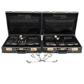 (2pc) Solingen Gold Plated Flatware Set