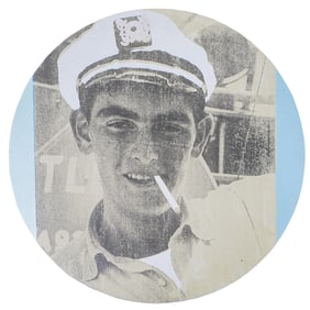 Signed Mixed Media of a Young Man