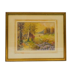 Signed Pencil Landscape Artwork
