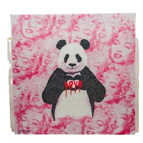 Kfir Moyal (Israeli) Crystal Encrusted Mixed Media On Canvas