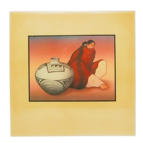 Rudolph Carl Gorman (Native American, 1931-2005) Native American Navajo Wall Plaque