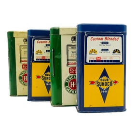 (4 Pc) Vintage Gas Pump Tin Banks