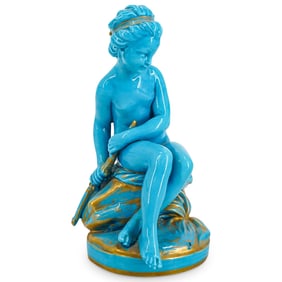 Sevres Blue Glazed Porcelain Figurine