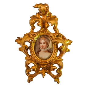 Antique German "Konigin Luise" Oval Porcelain Plaque