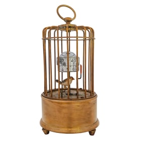 Antique German Kaiser Bird Cage Mechanical Brass Clock