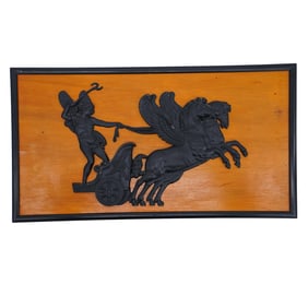 Antique Cast Iron Silhouette Relief Wall Plaque