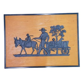 Antique Cast Iron Silhouette Relief Plaque Folk Art