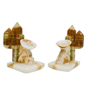 Pair of Mexican Onyx Marble Bookends