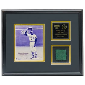Roberto Clemente 3000th Hit Stadium Framed Turf