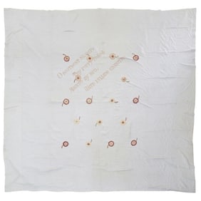 Ex Christie's William Burges Embroidered Linen Bed Cover