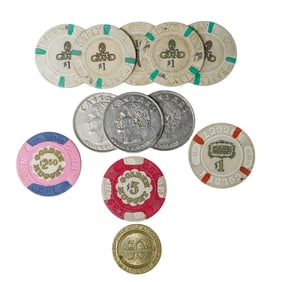 (12 Pc) Vintage Las Vegas Poker Chips