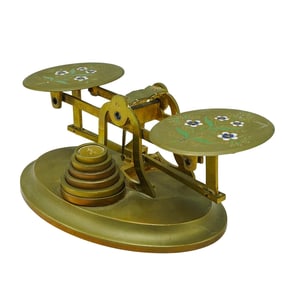 Antique Howard & Co. New York Enameled Brass Scale