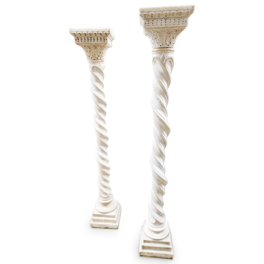 Pair Of 19th Century Carved Marble Pedestals