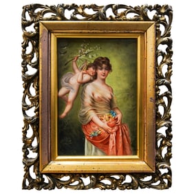 Signed "Prosch" KPM Hand Painted Porcelain Plaque