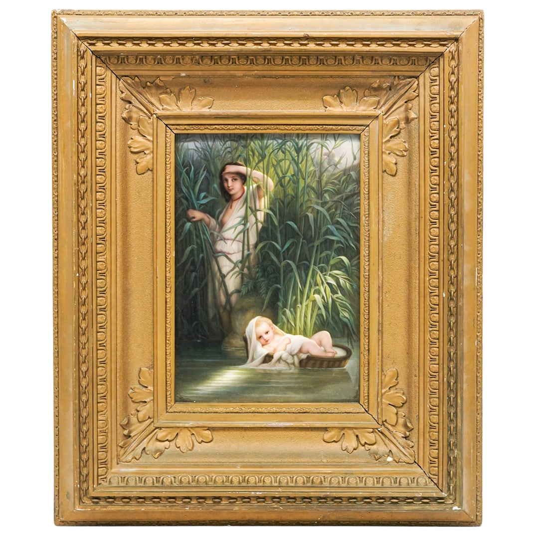 Josef Hoffmann (Austrian, 1831-1904) KPM 'Finding of Moses' Porcelain Plaque (1 of 6)