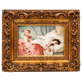 KPM Von H Meisel "Love's Awakening" Porcelain Plaque