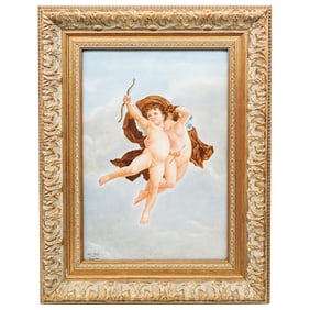 After William-Adolf Bouguereau (French, 1825-1905) Signed Cherub Plaque