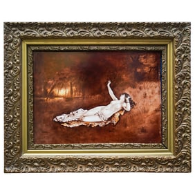 T&V Limoges Signed CM Elliott Hand Painted Plaque