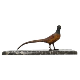 Franz Bergman Style Cold Painted Bronze Pheasant Sculpture