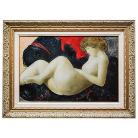 Alain Bonnefoit (French, b. 1937) "Fannette" Signed Figural Oil Painting