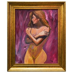 Signed Sironi Nude Female Figure Painting