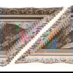 Jacques Herold (Romanian, 1910-1987) Original Abstract Painting: Jacques Herold (Romanian, 1910-1987) Original Abstract Painting20th c., EuropeColorful surrealist painting with the artist signature at the bottom right. It is housed in a large carved wood frame with
