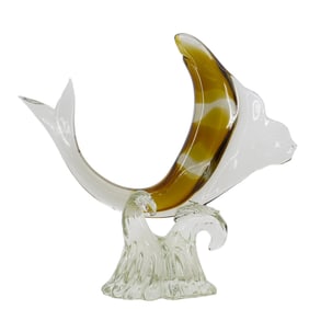 Signed Murano Glass Fish Sculpture