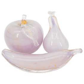 (3 Pc) Murano Glass Fruit