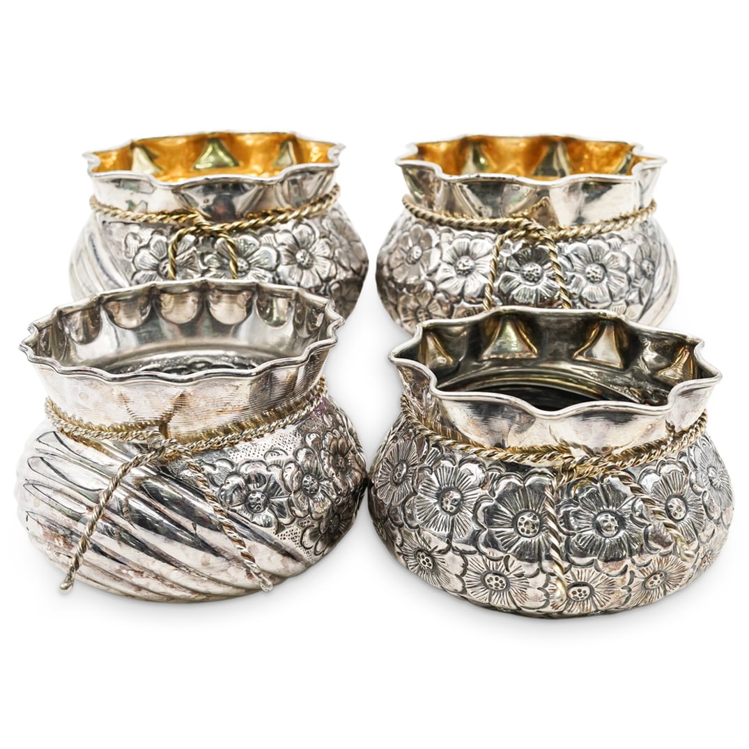 (4 Pc) 900 Silver Maral Repousse Ruffled Bowls Grouping (1 of 7)