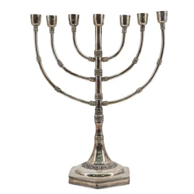 Antique Sterling Silver Menorah