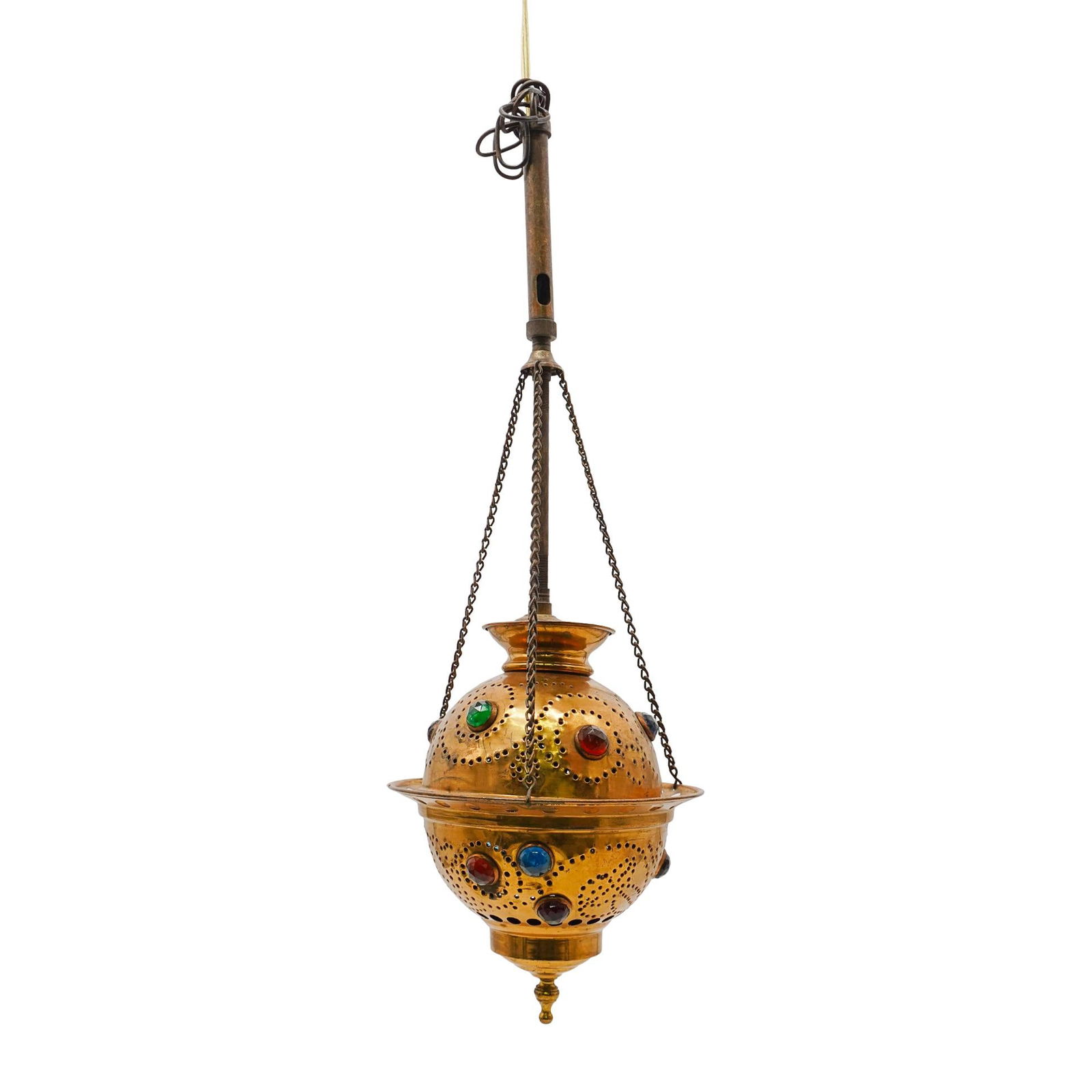 Pair of Moroccan Brass Hanging Lanterns (1 of 10)