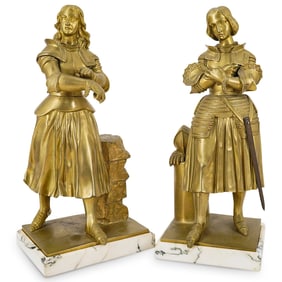 Pair After Marie Christine d'Orleans Figures Of St. Joan Of Arc