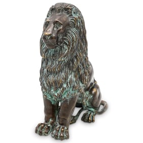 Heavy Bronze Lion Sculpture