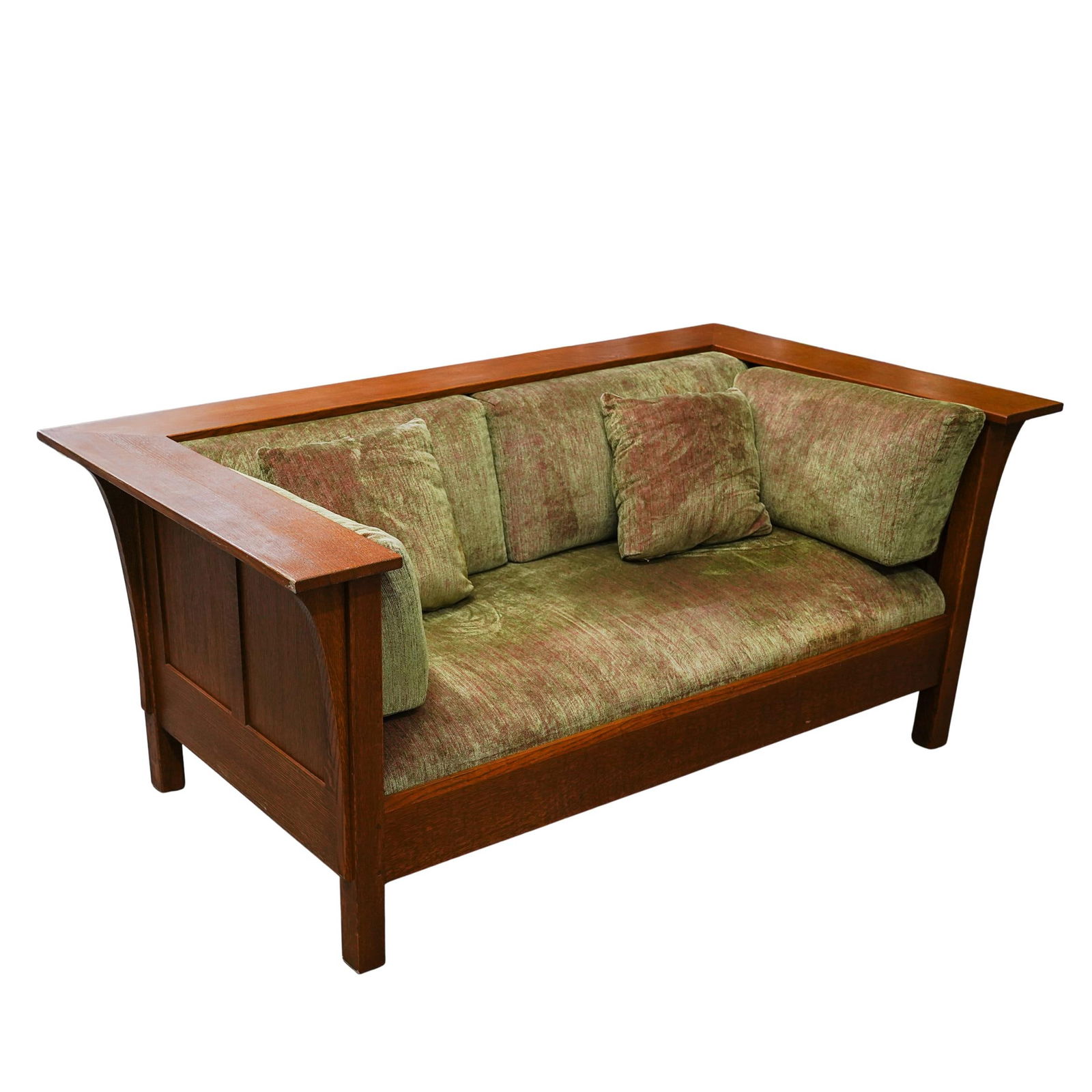 Stickley (American, Est. 1900) Prairie Love Seat (1 of 9)