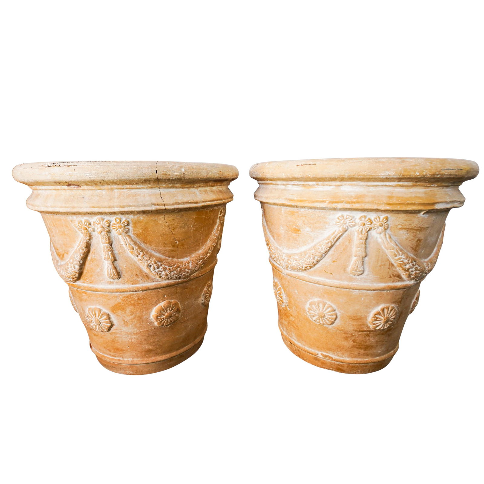 Pair Of Large Decorative Terracotta Planters (1 of 7)