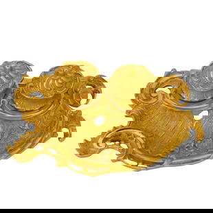 Antique French Rococo Gilt Bronze Inkwell: Antique French Rococo Gilt Bronze Inkwell19th Century, FranceAn antique French Rococo inkwell featuring two lidded pots and made from ormolu bronze mounts that are intricately designed with foliate an