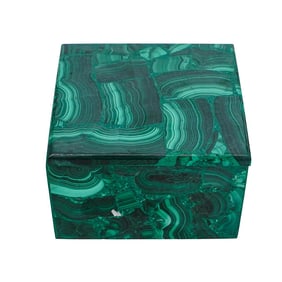 Carved Malachite Vanity Box