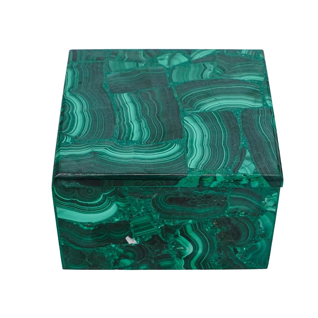 Carved Malachite Vanity Box (1 of 6)