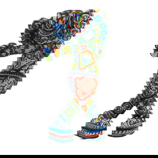 Rick Wolfryd "Chroma" (American, B. 1953) "Stylin Moves" 3D Sculpture: Rick Wolfryd Chroma (American, B. 1953) "Stylin Moves" 3D Sculpture2022, USAThis is a mixed media beaded 3D sculpture from the Wolfryd Collection with a certificate of authenticity. The sculpture has