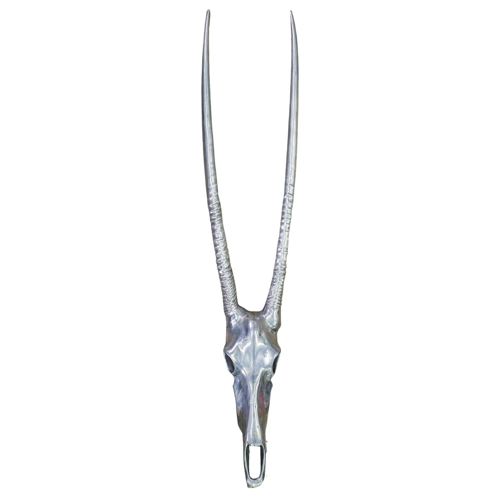 Style of Arthur Court Designs (American, est. 1966) Gemsbok Cast Silvered Skull (1 of 7)