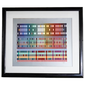Yaacov Agam (Israeli, B. 1928) "Thanksgiving" Op-Art Serigraph