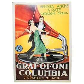 Grafofoni Columbia Gramophones Advertising Poster