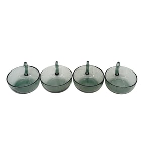(4 Pcs) Smoked Grey Cylindrical Glass Mugs