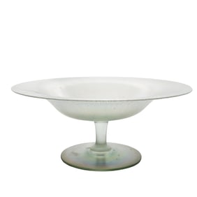 Steuben Verre de Soie Iridescent Art Glass Compote