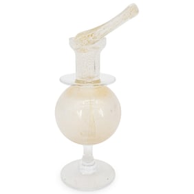 Murano Gold Aventurine Glass Candle Holder