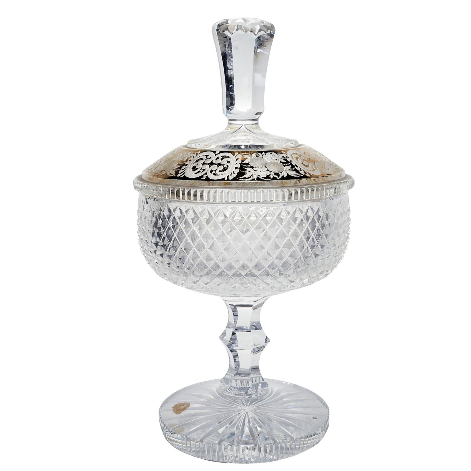 Large Antique Gilt Cut Crystal Lidded Jar (1 of 5)