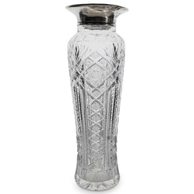 Gorham Cut Crystal and Sterling Silver Collar Vase