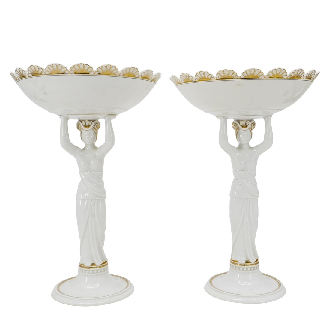 Pair Royal Copenhagen Rare Porcelain Large Figural Centerpiece Bowls (1 of 9)