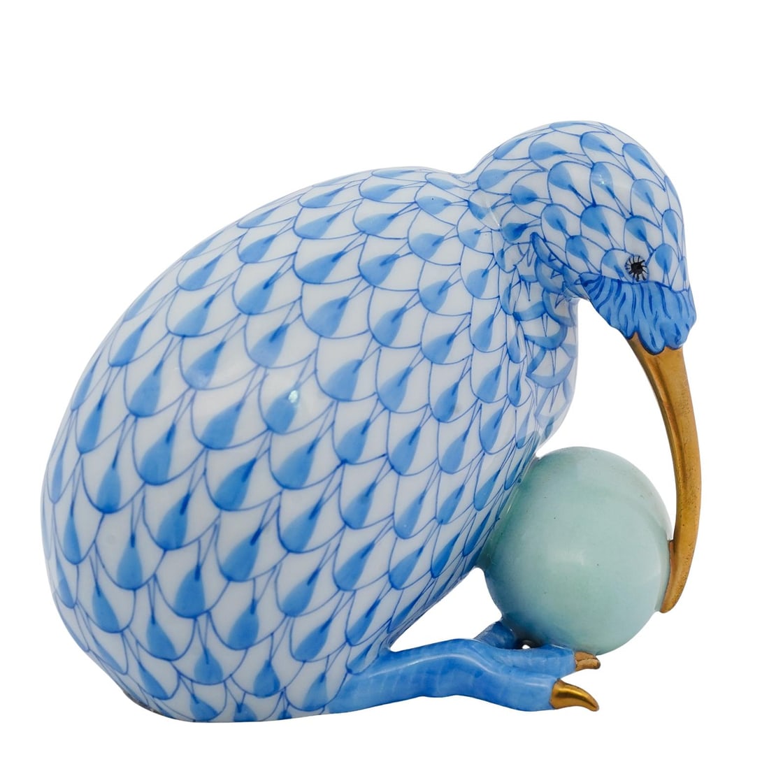 Herend Porcelain Blue Fishnet "Kiwi Bird" Figurine (1 of 4)